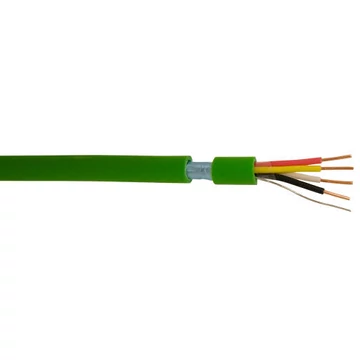 J-Y(St)Y beltéri BUS-kábel 2X2X0,8 mm árnyékolt, épület automatizáláshoz (zöld, tömör) EIB 300V